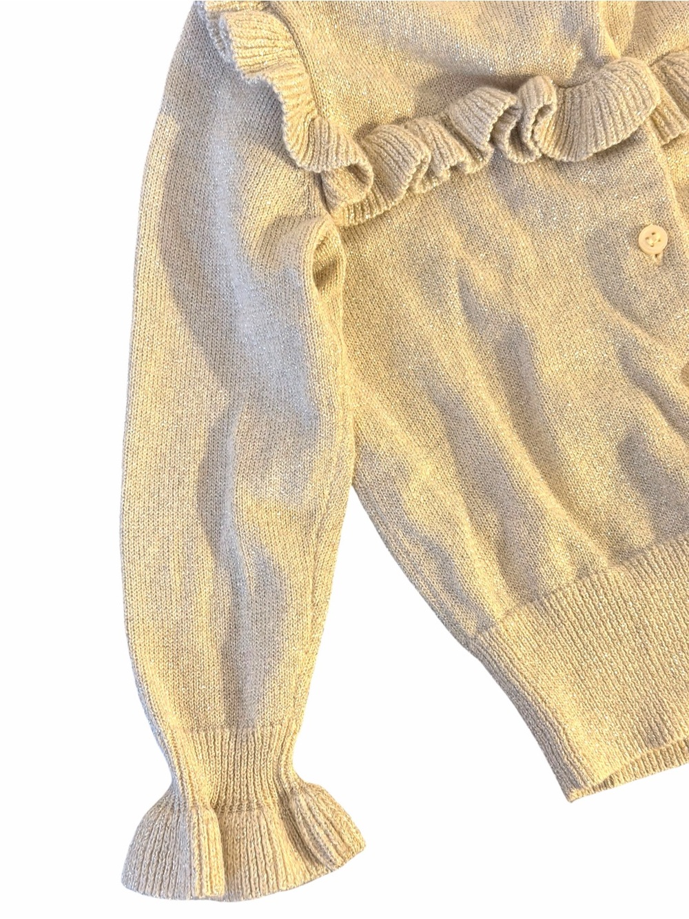 Crewcuts (by J.Crew) Girls cotton Shimmering Sparkly Ruffle-Trimmed Sweater 3T - Picture 4 of 7